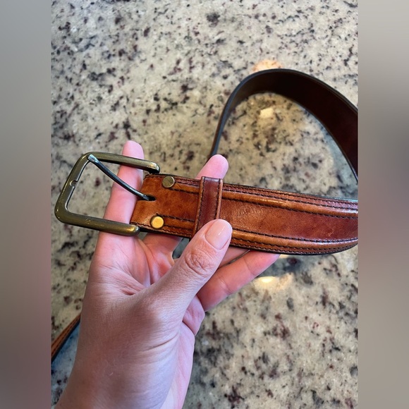 Brown Leather Belt 32 - Picture 2 of 4